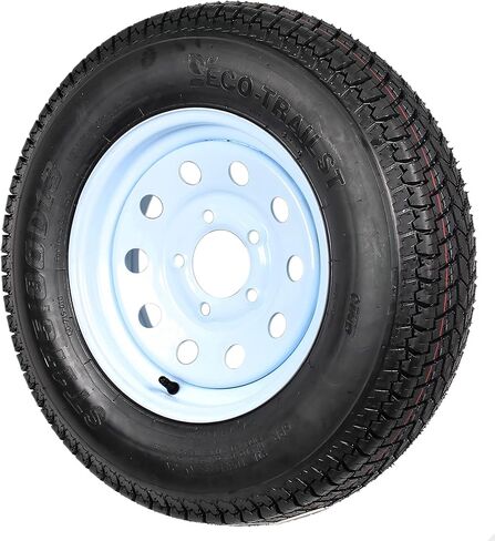 eCustomrim Trailer Tire Rim Assembly ST175/80D13 B78-13 13 Inch Load C 5 Lug White Wheel - 2 Year Warranty w/Roadside in Kuwait