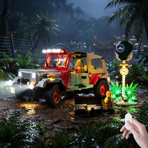 Kyglaring LED Light Kit Compatible with Lego Jurassic Park Jeep Wrangler 77984 Building Set - Upgraded Touch Control & Dimming (Lights Only, Model Not Included) in Kuwait