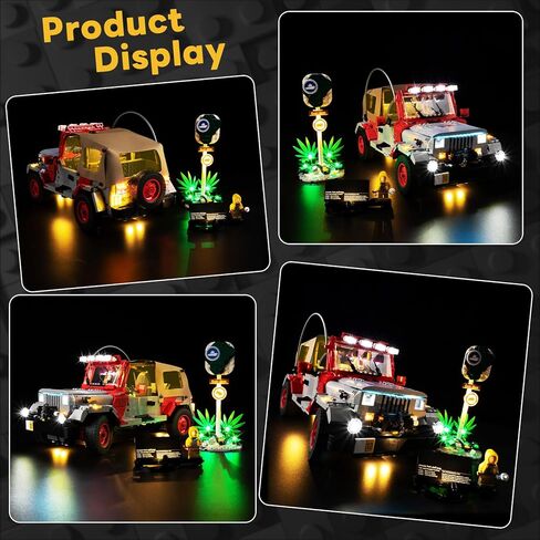 Kyglaring LED Light Kit Compatible with Lego Jurassic Park Jeep Wrangler 77984 Building Set - Upgraded Touch Control & Dimming (Lights Only, Model Not Included) in Kuwait