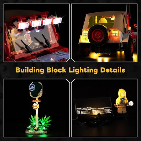 Kyglaring LED Light Kit Compatible with Lego Jurassic Park Jeep Wrangler 77984 Building Set - Upgraded Touch Control & Dimming (Lights Only, Model Not Included) in Kuwait