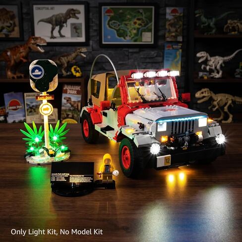 Kyglaring LED Light Kit Compatible with Lego Jurassic Park Jeep Wrangler 77984 Building Set - Upgraded Touch Control & Dimming (Lights Only, Model Not Included) in Kuwait