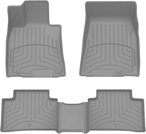 WeatherTech FloorLiner HP Custom Fit Floor Mats for Genesis GV70 1st & 2nd Row (441953-1-2IM), Black in Kuwait
