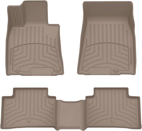 WeatherTech FloorLiner HP Custom Fit Floor Mats for Genesis GV70 1st & 2nd Row (441953-1-2IM), Black in Kuwait