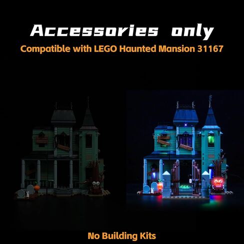 BrickBling LED Light Only, Compatible with Lego Creator 3 in 1 Haunted Mansion, Creative Lighting Compatible with Lego 31167-Excluding Model (Classic Version Light) in Kuwait