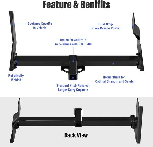 APS Rear Trailer Hitch, 2 inch Towing Hitch Receiver Class 3 Hitch Cover Included Compatible with Mercedes-Benz Sprinter 2500 3500 2010-2026 in Kuwait