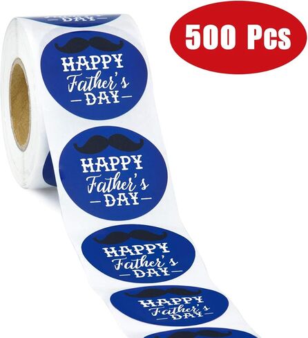 WRAPAHOLIC 2 بوصة 500 ملصق إجمالي - ملصقات عيد الأب السعيد - ملصقات باللون الأزرق الداكن لهدايا عيد الأب، هدايا الحفلات in Kuwait