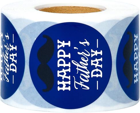 WRAPAHOLIC 2 بوصة 500 ملصق إجمالي - ملصقات عيد الأب السعيد - ملصقات باللون الأزرق الداكن لهدايا عيد الأب، هدايا الحفلات in Kuwait