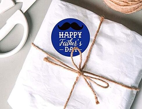 WRAPAHOLIC 2 بوصة 500 ملصق إجمالي - ملصقات عيد الأب السعيد - ملصقات باللون الأزرق الداكن لهدايا عيد الأب، هدايا الحفلات in Saudi Arabia