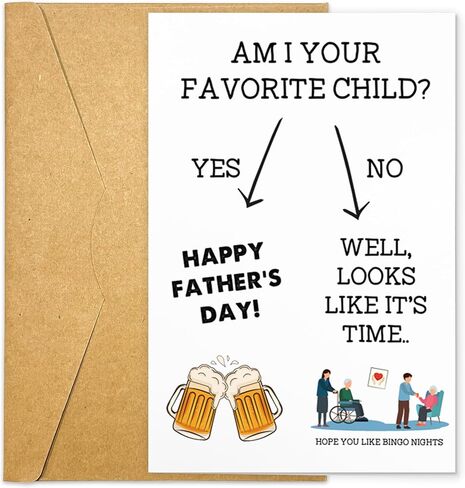 Funny Fathers Day Card from Daughter Son Kids, Funny Dad Gifts from Son Daughter, Humorous Gifts Fathers Day for Stepdad, Husband, Grandpa, Perfect for Father's Day, Birthday Gifts in Saudi Arabia