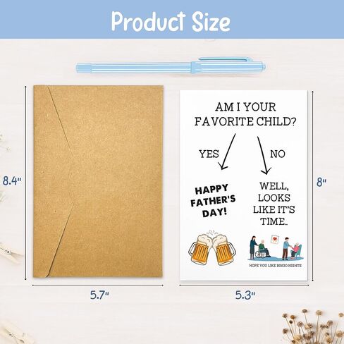 Funny Fathers Day Card from Daughter Son Kids, Funny Dad Gifts from Son Daughter, Humorous Gifts Fathers Day for Stepdad, Husband, Grandpa, Perfect for Father's Day, Birthday Gifts in Saudi Arabia