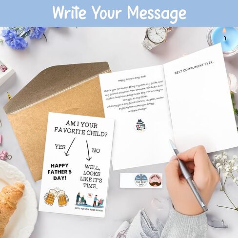 Funny Fathers Day Card from Daughter Son Kids, Funny Dad Gifts from Son Daughter, Humorous Gifts Fathers Day for Stepdad, Husband, Grandpa, Perfect for Father's Day, Birthday Gifts in Saudi Arabia