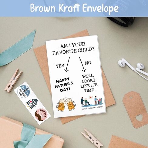 Funny Fathers Day Card from Daughter Son Kids, Funny Dad Gifts from Son Daughter, Humorous Gifts Fathers Day for Stepdad, Husband, Grandpa, Perfect for Father's Day, Birthday Gifts in Saudi Arabia