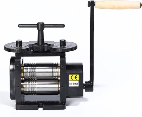 Rolling Mill for Jewelry, 110MM Width, 3-in-1 Manual Roller Mill Machine with Hand Crank, for Metal Stretching, Wire Shaping, Printing Embossing Patterns Textures in Saudi Arabia