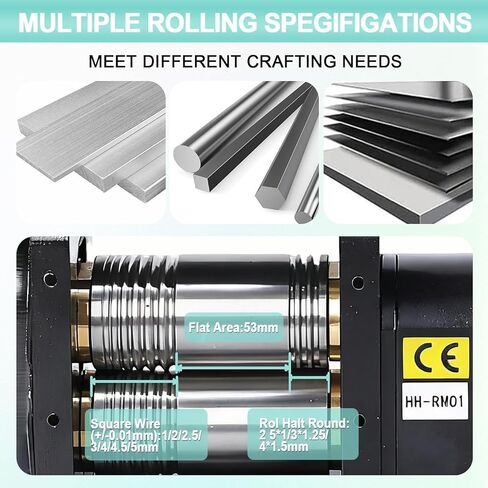 Rolling Mill for Jewelry, 110MM Width, 3-in-1 Manual Roller Mill Machine with Hand Crank, for Metal Stretching, Wire Shaping, Printing Embossing Patterns Textures in Saudi Arabia