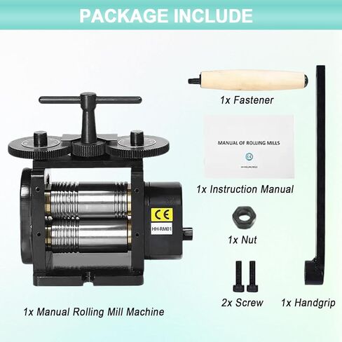 Rolling Mill for Jewelry, 110MM Width, 3-in-1 Manual Roller Mill Machine with Hand Crank, for Metal Stretching, Wire Shaping, Printing Embossing Patterns Textures in Saudi Arabia