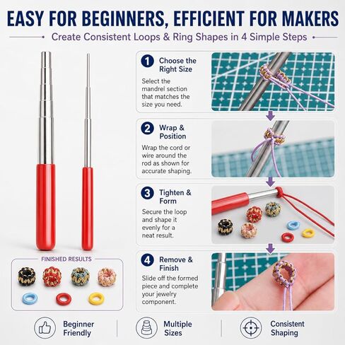 TANJIN Wire Wrapping Set Metal Wire Straightener Coil Jig Tool Quilling Tool Paper Crimper Jaw Pliers Cutting Tweezers Jump Rings Beading Jewelry Forming Shaping Mandrel 9PCS in Saudi Arabia