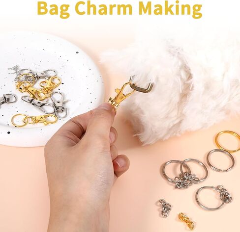 NYTGAH 969PCS Keychain Making Kit,Gold and Silver Key Chain Making Kit with Mini Needle Nose Pliers Keychain Clips, Key Rings, Lobster Claw Clasps, Metal Jewelry Bracelet Handmaking Supplies in Saudi Arabia