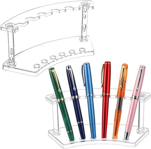 1 Set Pen Display Stand, Plastic Pen Display with 6 Slots, Pens Stand Displays for Makeup Brush, Fountain, Clear Pens Holder for School, Store, Home Organizer in Saudi Arabia