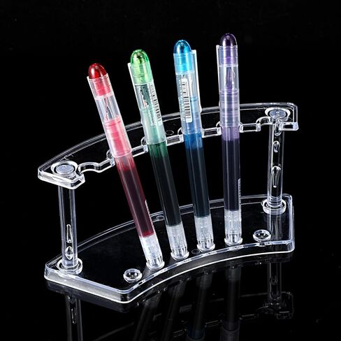 1 Set Pen Display Stand, Plastic Pen Display with 6 Slots, Pens Stand Displays for Makeup Brush, Fountain, Clear Pens Holder for School, Store, Home Organizer in Saudi Arabia