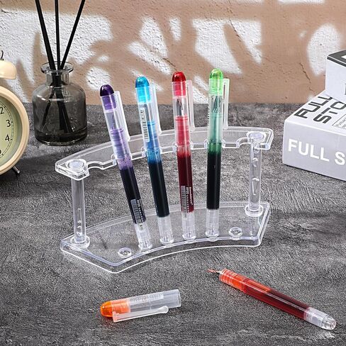 1 Set Pen Display Stand, Plastic Pen Display with 6 Slots, Pens Stand Displays for Makeup Brush, Fountain, Clear Pens Holder for School, Store, Home Organizer in Saudi Arabia
