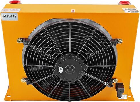 AH1417T-CA Fan Hydraulic Oil Cooler 12VDC 120W 150 L/min, Low Noise and Power Usage fans, designed for efficient air-cooled heat dissipation in machinery, Precise Welding & Efficient Fan in Saudi Arabia
