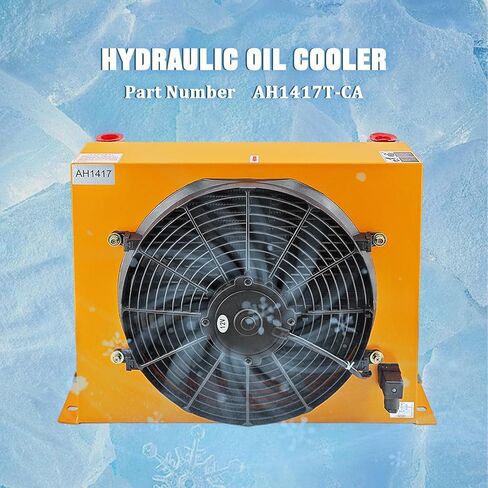 AH1417T-CA Fan Hydraulic Oil Cooler 12VDC 120W 150 L/min, Low Noise and Power Usage fans, designed for efficient air-cooled heat dissipation in machinery, Precise Welding & Efficient Fan in Saudi Arabia