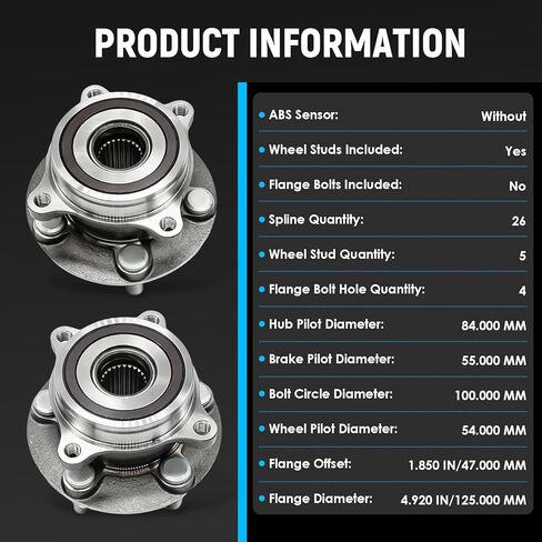 513287 Pair Front Wheel Hub Bearings Assembly Compatible with 2011-2017 CT200h 2010-2015 Prius 2012-2015 Prius Plug-in in Saudi Arabia