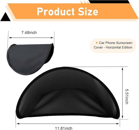Car Phone Sun Shade, Sun Blocking Anti-glare Navigation Shield, Heat Shield Blocking Dashboard Protection Cover, Universal Foldable Cover for Most Cars SUVs Trucks (Black) in Saudi Arabia