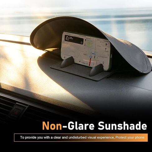 Car Phone Sun Shade, Sun Blocking Anti-glare Navigation Shield, Heat Shield Blocking Dashboard Protection Cover, Universal Foldable Cover for Most Cars SUVs Trucks (Black) in Saudi Arabia