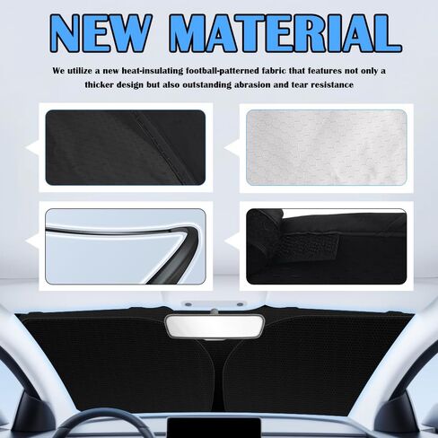2026 Upgraded Thickened Car Windshield Sun Shade with Soccer Plaid Design,Foldable Sun Shade for Car Windshield with Storage Bag,57"x31.5" Portable Sunshade for Cars Windshields in Saudi Arabia