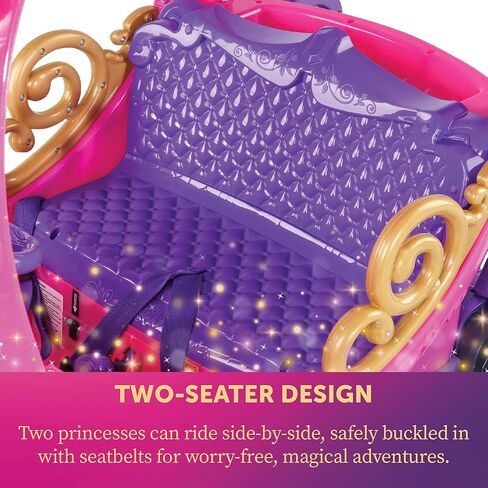 Disney Princess 24V Ride On Carriage, Pink & Purple Electric Ride On Car for Girls Ages 3–6, 2 Seater Kids Ride On Toy with Parent Remote Control, 4.5 MPH Battery Powered Car in Kuwait