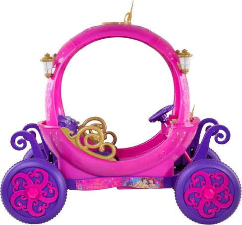 Disney Princess 24V Ride On Carriage, Pink & Purple Electric Ride On Car for Girls Ages 3–6, 2 Seater Kids Ride On Toy with Parent Remote Control, 4.5 MPH Battery Powered Car in Kuwait