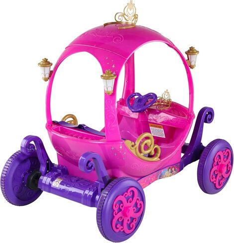 Disney Princess 24V Ride On Carriage, Pink & Purple Electric Ride On Car for Girls Ages 3–6, 2 Seater Kids Ride On Toy with Parent Remote Control, 4.5 MPH Battery Powered Car in Kuwait