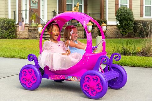 Disney Princess 24V Ride On Carriage, Pink & Purple Electric Ride On Car for Girls Ages 3–6, 2 Seater Kids Ride On Toy with Parent Remote Control, 4.5 MPH Battery Powered Car in Kuwait