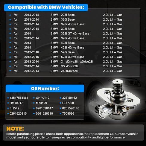 مضخة الوقود عالية الضغط مضخة الوقود الميكانيكية متوافقة مع Ford Escape/Fiesta/Fusion/Transit Connect L4-1.6L #13517584461 in Kuwait