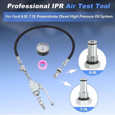 IPR Air Test Tool Special Kit for Ford 6.0L 7.3L for Powerstroke Diesel Engines High Pressure Oil System Leak Detection Tool Set W/Adapter Fittings/O-Rings/Shutoff Valve/Gauge in Saudi Arabia