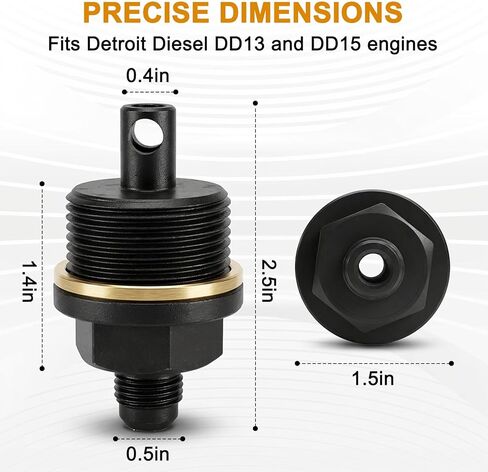 6492-10 Engine Oil Priming Adapter Compatible with Detroit Diesel DD13 & DD15, Includes Clear Hose, Sealing Tape and Dust Cover to Prevent Dry Starts in Saudi Arabia