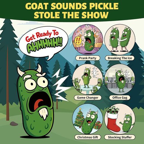 Goat Sounds Pickle - Funny Cucumber Toy with Sheep Sound for White Elephant Gag Gifts, Hilarious Noise Maker Office Gag for Coworkers Adults Friends and Family in Saudi Arabia