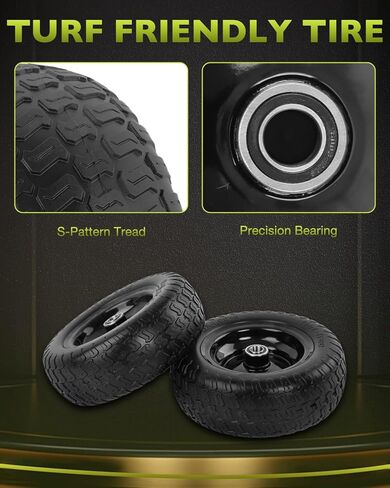 مجموعة إطارات وعجلات مسطحة مقاس 11x4.00-5 من HQPASFY، محمل 3/4 بوصة مع محامل إضافية 5/8 بوصة، محور مركزي 3 بوصة، يتضمن البطانات والفواصل، قطعتان in Kuwait