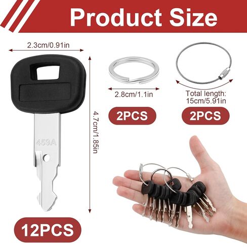 459A 12pcs Ignition Keys,Kubota Tractor Key Compatible with SVL75 SVL90 SVL95 Track Loaders,Kubota Equipment Replacement Keys for SVL75-2, SVL75C, SVL90-2C, SVL95-2S, SVL95-2SC & More in Saudi Arabia