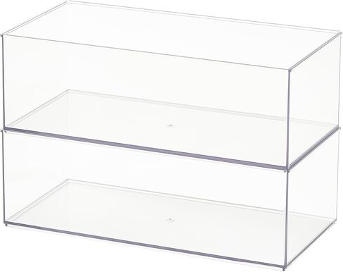 Simply Tidy Clear Stacking Storage Bins – 12" x 6" Slim Plastic Organizer Containers for Craft, Office & Home Use, Stackable Design, 12 Pack in Saudi Arabia
