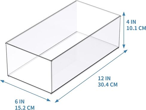 Simply Tidy Clear Stacking Storage Bins – 12" x 6" Slim Plastic Organizer Containers for Craft, Office & Home Use, Stackable Design, 12 Pack in Saudi Arabia