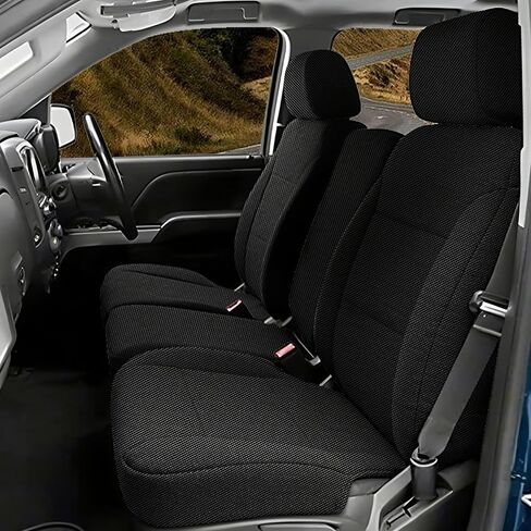 Front Seat Covers for Chevy Silverado & GMC Sierra 1500 1999-2006 & Classic Composite Sponge Fabric Soft Breathable Comfortable - Black in Saudi Arabia