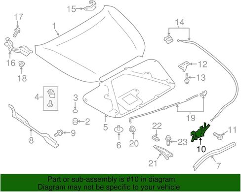 سوبارو 2013-17 Crosstrek، 2012-2016 Impreza 2.0 مزلاج قفل غطاء المحرك الأمامي - 57310FJ010 - OEM أصلي in Kuwait