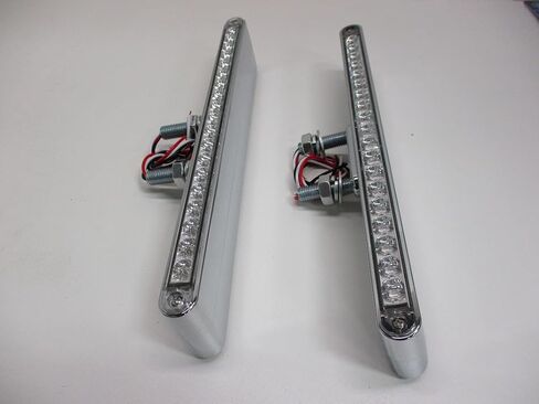 United Pacific 12" L Clear Lens Amber LED Double Face Semi Truck and Trailer Light Bars, 3 Wire, 2 Pack in Kuwait