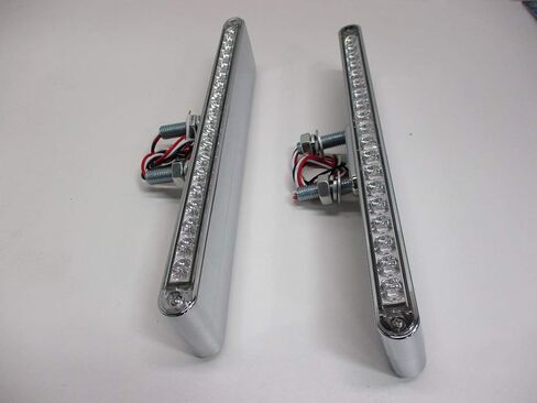 United Pacific 12" L Clear Lens Amber LED Double Face Semi Truck and Trailer Light Bars, 3 Wire, 2 Pack in Kuwait