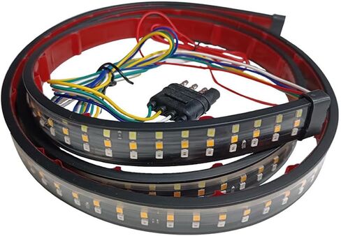 Tianle 60 Inch Truck Tailgate Light Bar, Triple Row LED Truck Tailgate Side Bed Light Bar Strip Sequential Amber Brake Running Turn Signal Red/White Reverse for Pick Up Truck SUV (60 inch) in Saudi Arabia