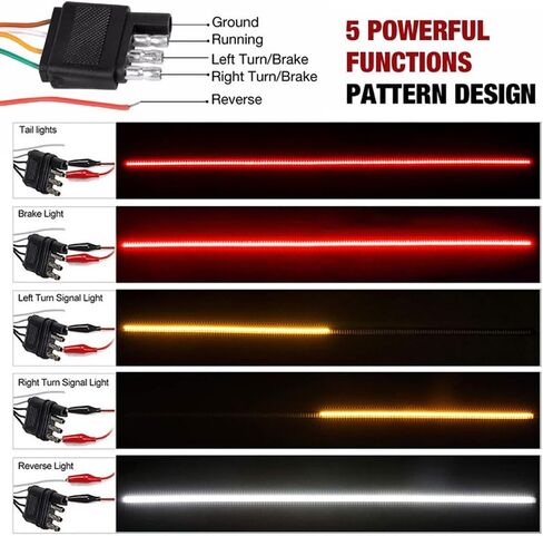 Tianle 60 Inch Truck Tailgate Light Bar, Triple Row LED Truck Tailgate Side Bed Light Bar Strip Sequential Amber Brake Running Turn Signal Red/White Reverse for Pick Up Truck SUV (60 inch) in Saudi Arabia