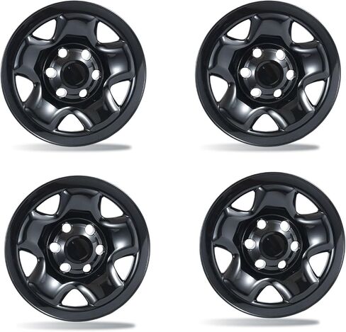 جلود العجلات مقاس 16 بوصة لسيارة Toyota Tacoma 2005-2023 تناسب عجلات المصنع الفولاذية 42601-ad041، أغطية العجلات ذات 5 قضبان كبس على أغطية العجلات 4 عبوات (كروم فضي) in Kuwait