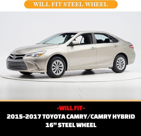 غطاء حافة العجلة مقاس 16 بوصة لسيارة Toyota Camry 2015-2017 والهجينة، أغطية محورية بتصميم سهل التركيب متوافقة مع العجلات الفولاذية، أغطية محور حماية من البولي بروبيلين - طلاء فضي مقاس 16 بوصة in Kuwait